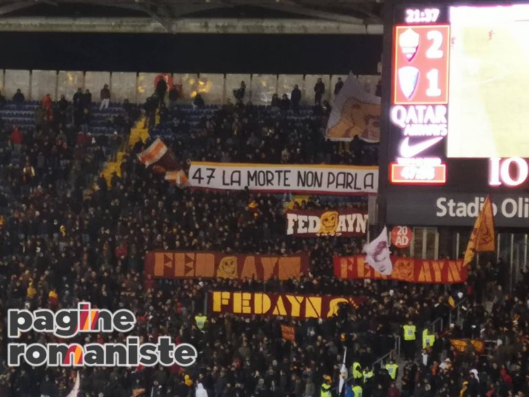 Roma Empoli Anniversario E Nuovo Striscione Per Il Gruppo Dei Fedayn