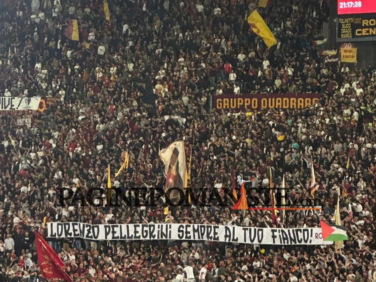 Il messaggio della Curva Sud per Pellegrini:  “Sempre al tuo fianco” – FOTO