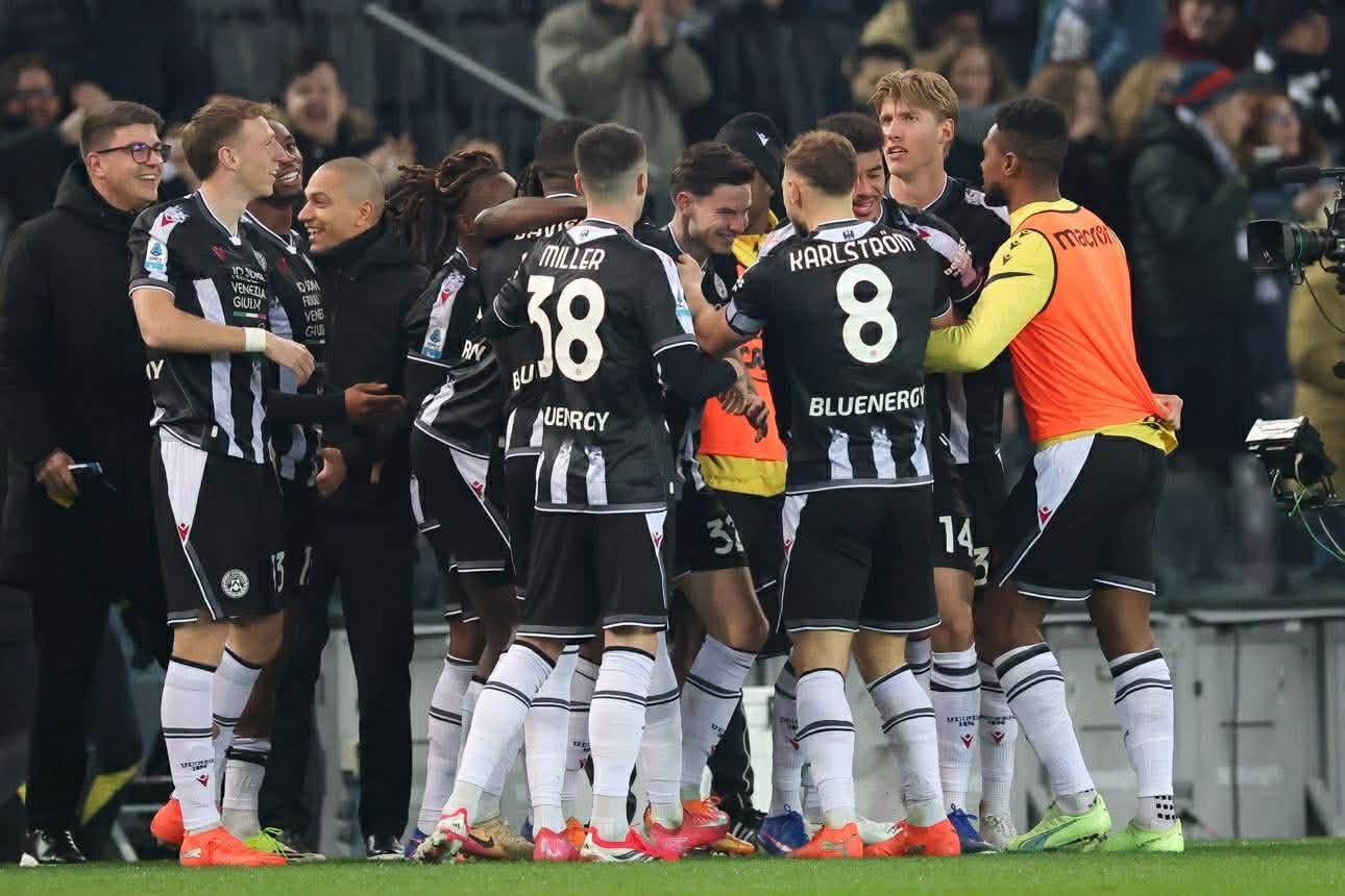 Udinese-Roma 1-0. Vittoria meritata dei bianconeri. Giallorossi mai in partita